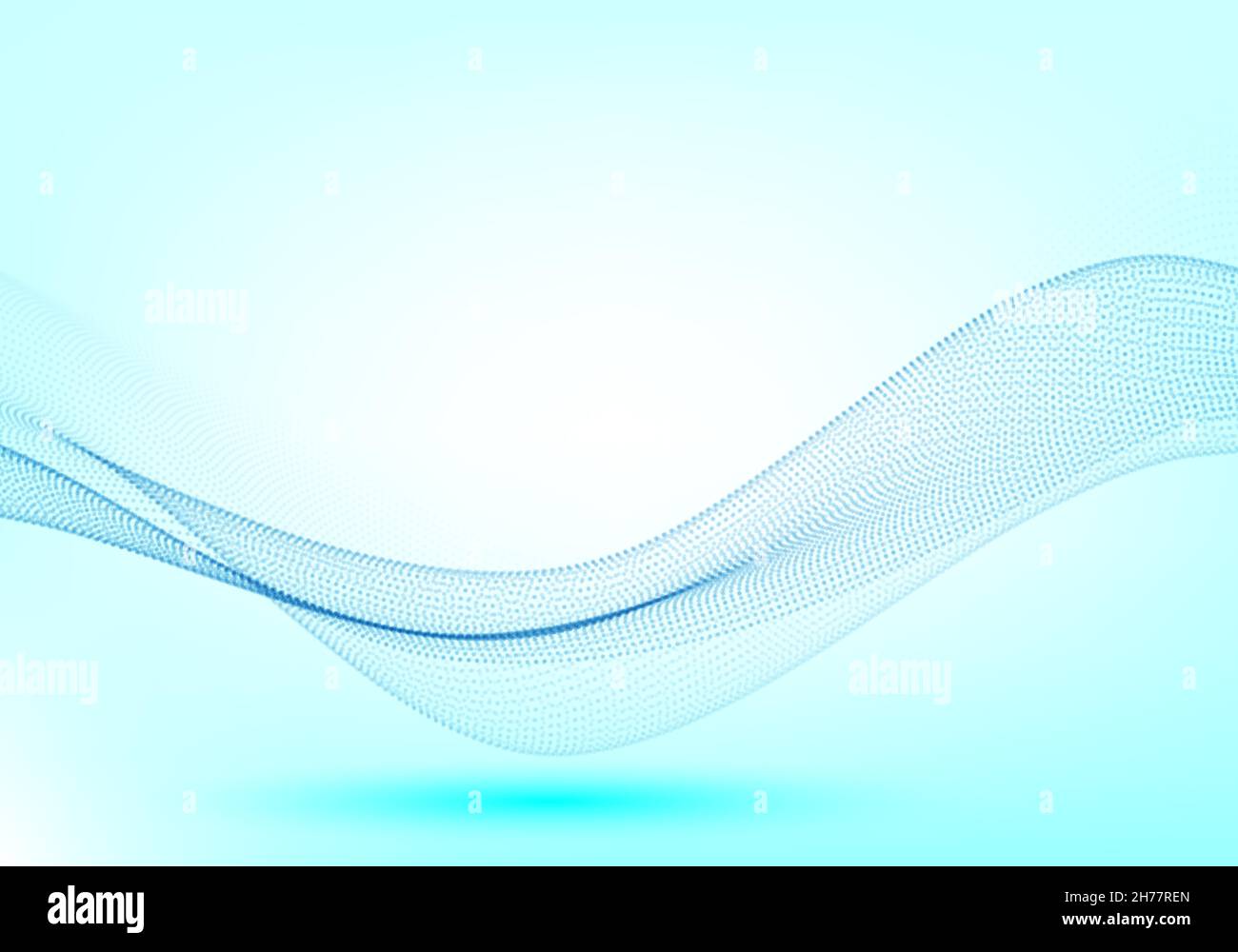 Digital technology wave. Abstract background with dots moving in space ...