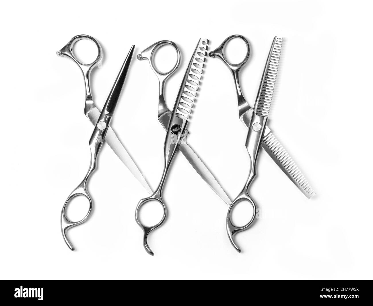 Professional Haircutting Scissors. Studio isolation. Stock Photo