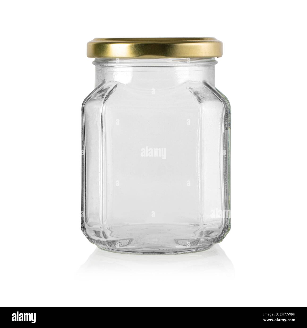 Open empty glass jar isolated on white with clipping path Stock Photo -  Alamy