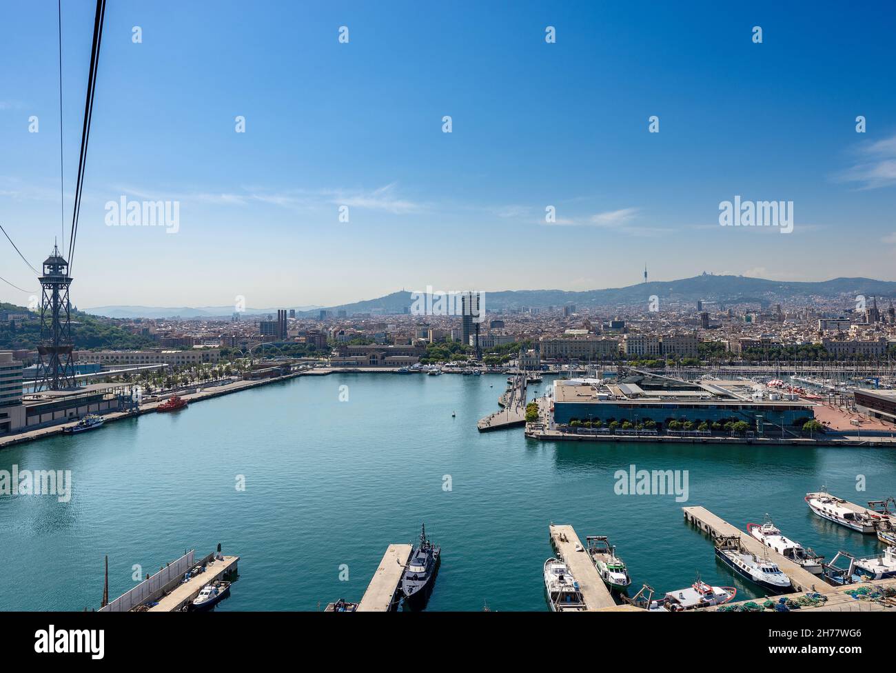 Barcelona beach cable car hi-res stock photography and images - Alamy