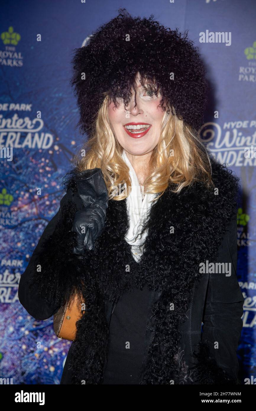 LONDON, ENGLAND - NOVEMBER 18: Basia Briggs attends the VIP Preview evening of Hyde Park Winter Wonderland at Hyde Park on 18th November 2021 in Londo Stock Photo