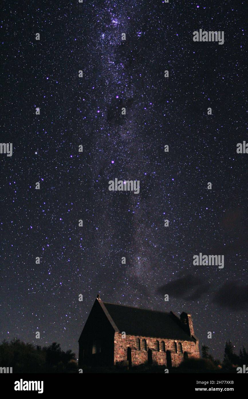 The milky way above the Church of the Good Shepherd in New Zealand ...