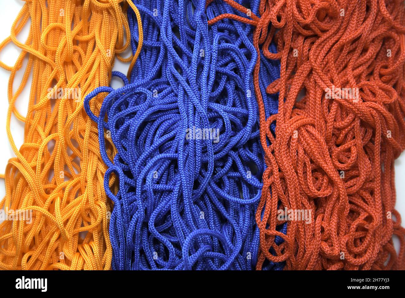 Colorful Flag Ropes A closeup shot of ropes of colors of the Armenian flag Stock Photo - Alamy