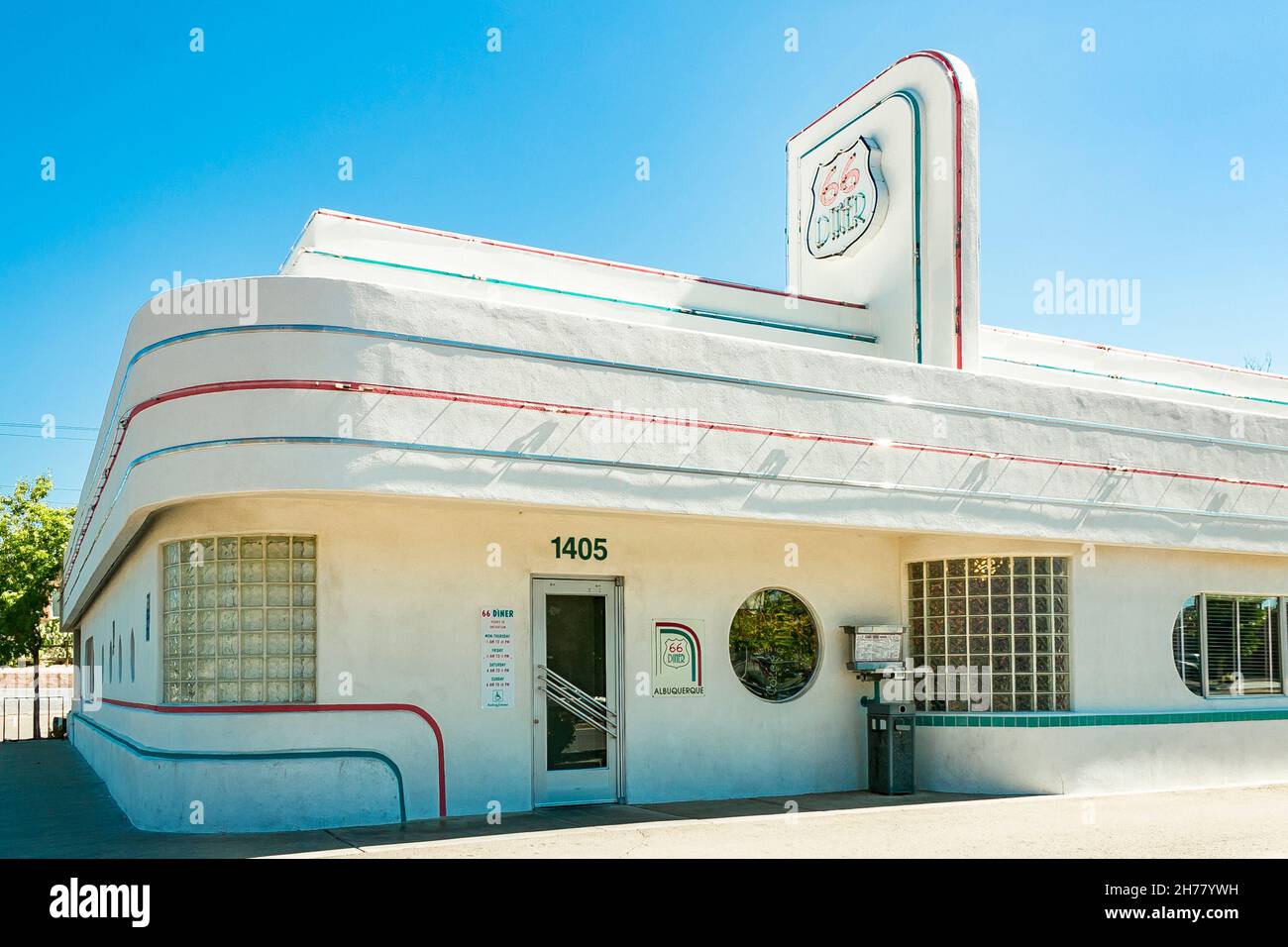 Art Deco streamline moderne diner former Phillips 66 gas station on