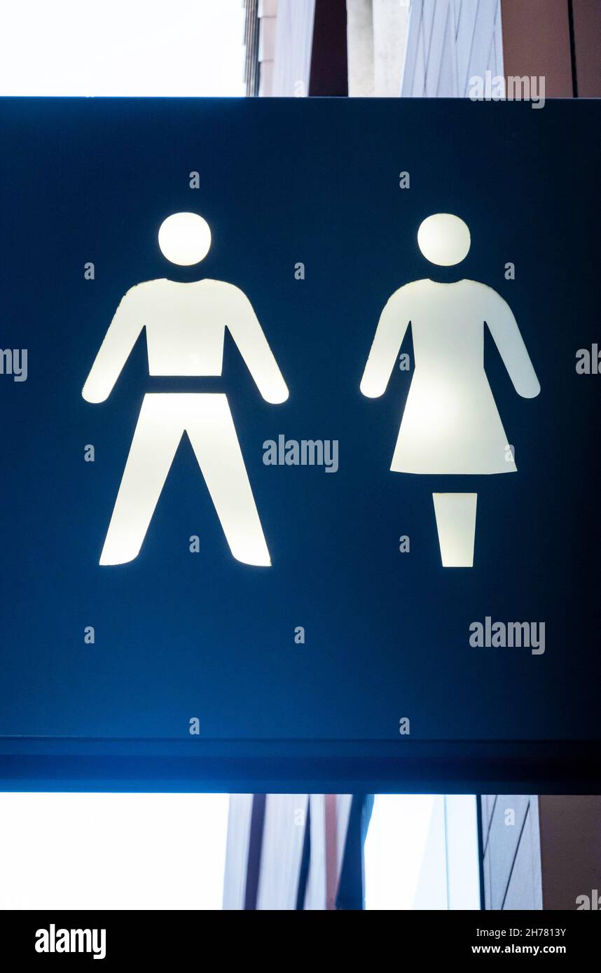 Illustration showing the male and female toilets Stock Photo Alamy