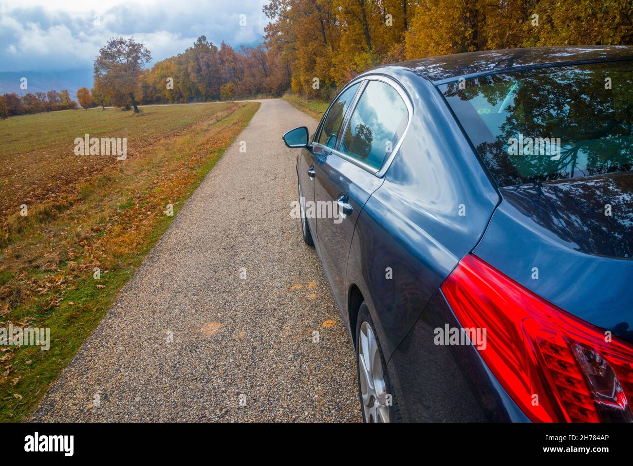 Car on side road. Stock Photo