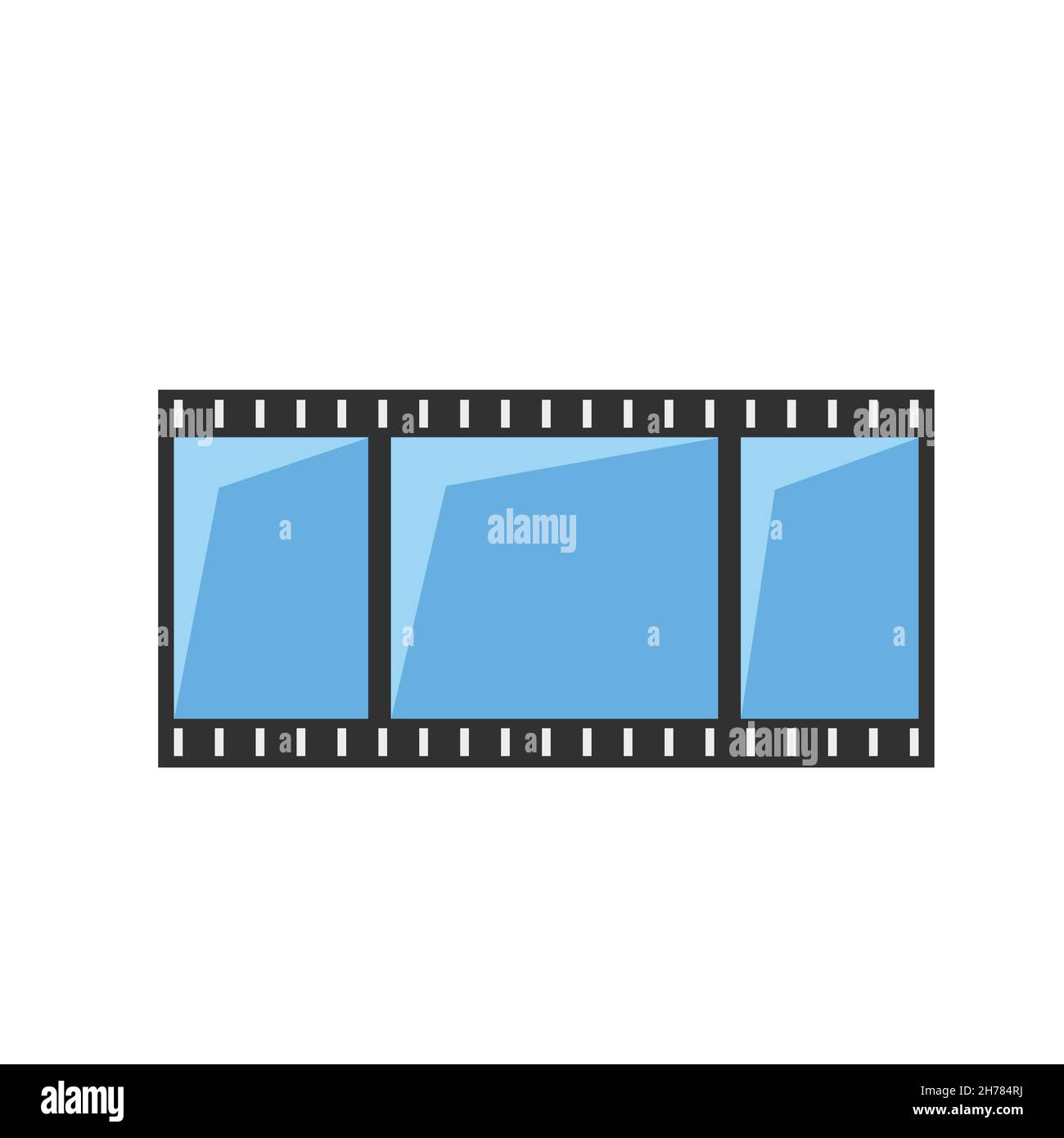 Film ribbon frame icon in blue color. Flat design. Vector illustration ...