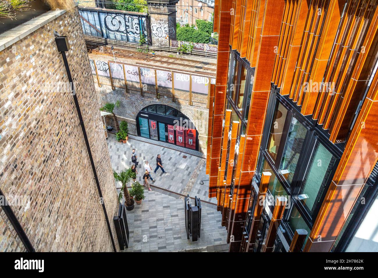 Hawley Wharf retail and restaurant complex and railway arches, Camden