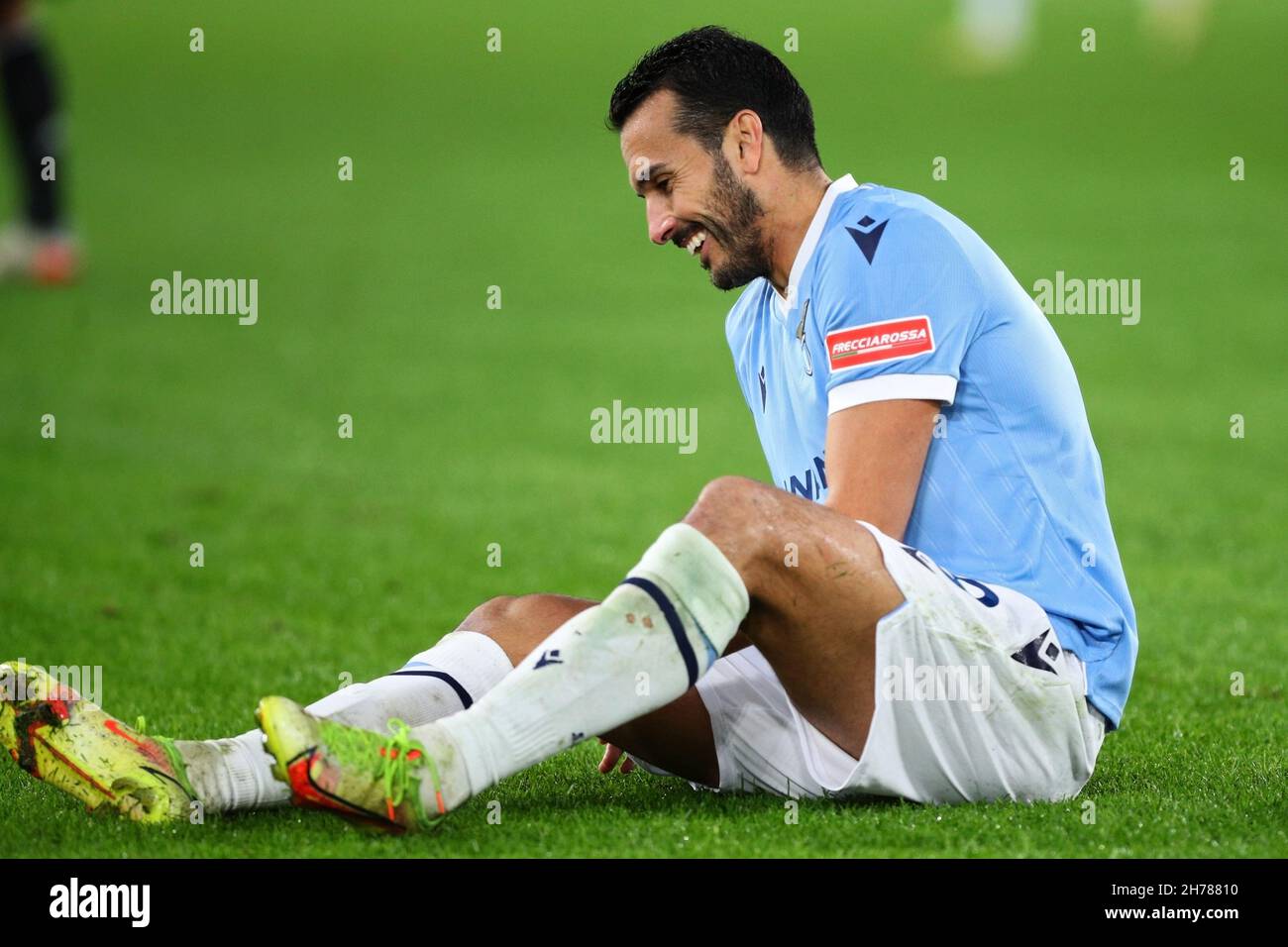 Pedro Rodriguez of Lazio reacts during the Italian championship Serie A football match between SS Lazio and Juventus FC on November 20, 2021 at Stadio Olimpico in Rome, Italy - Photo: Federico Proietti/DPPI/LiveMedia Stock Photo