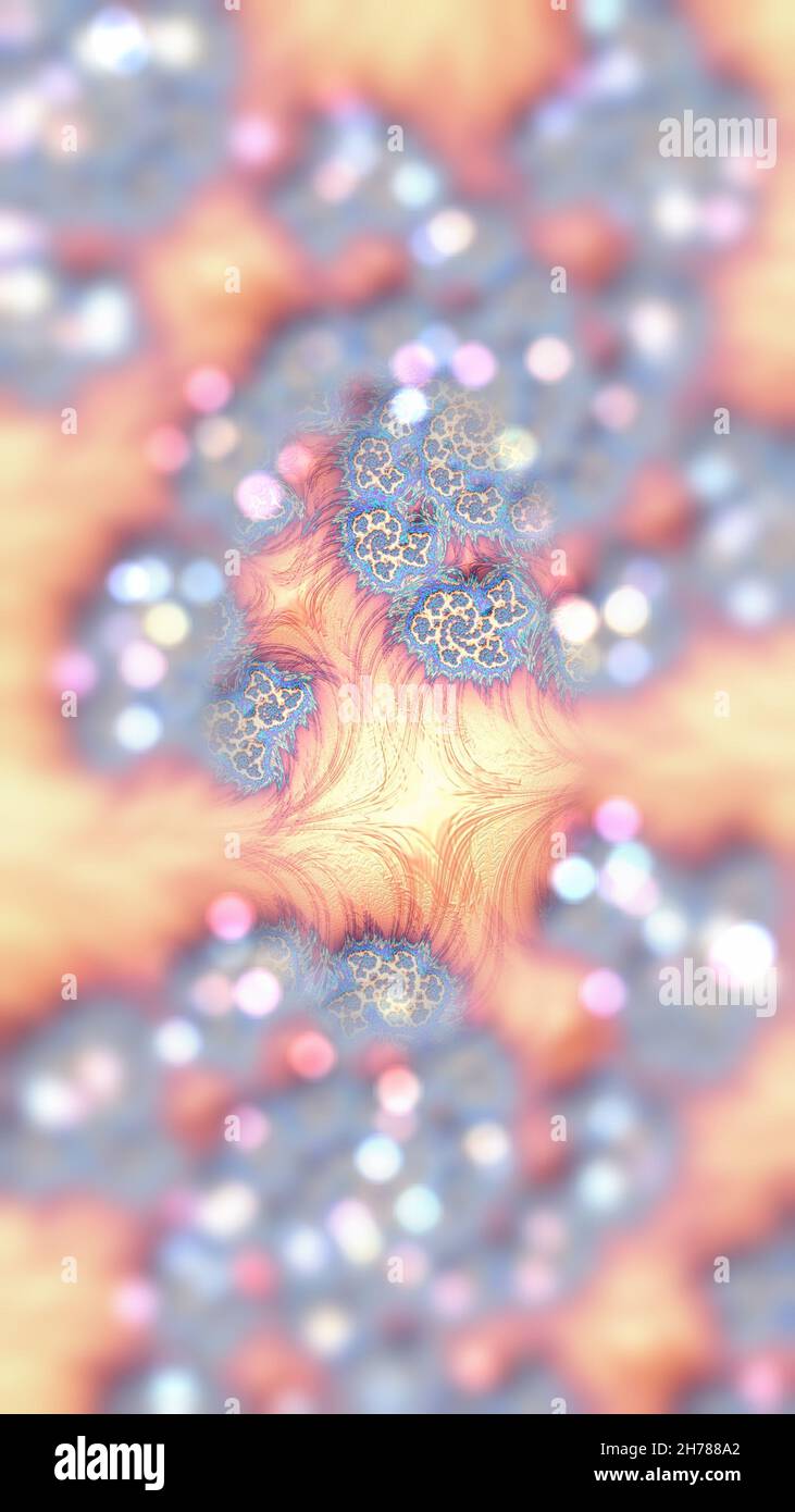 Digitally designed abstract 3D fractal background with bokeh optik Stock Photo