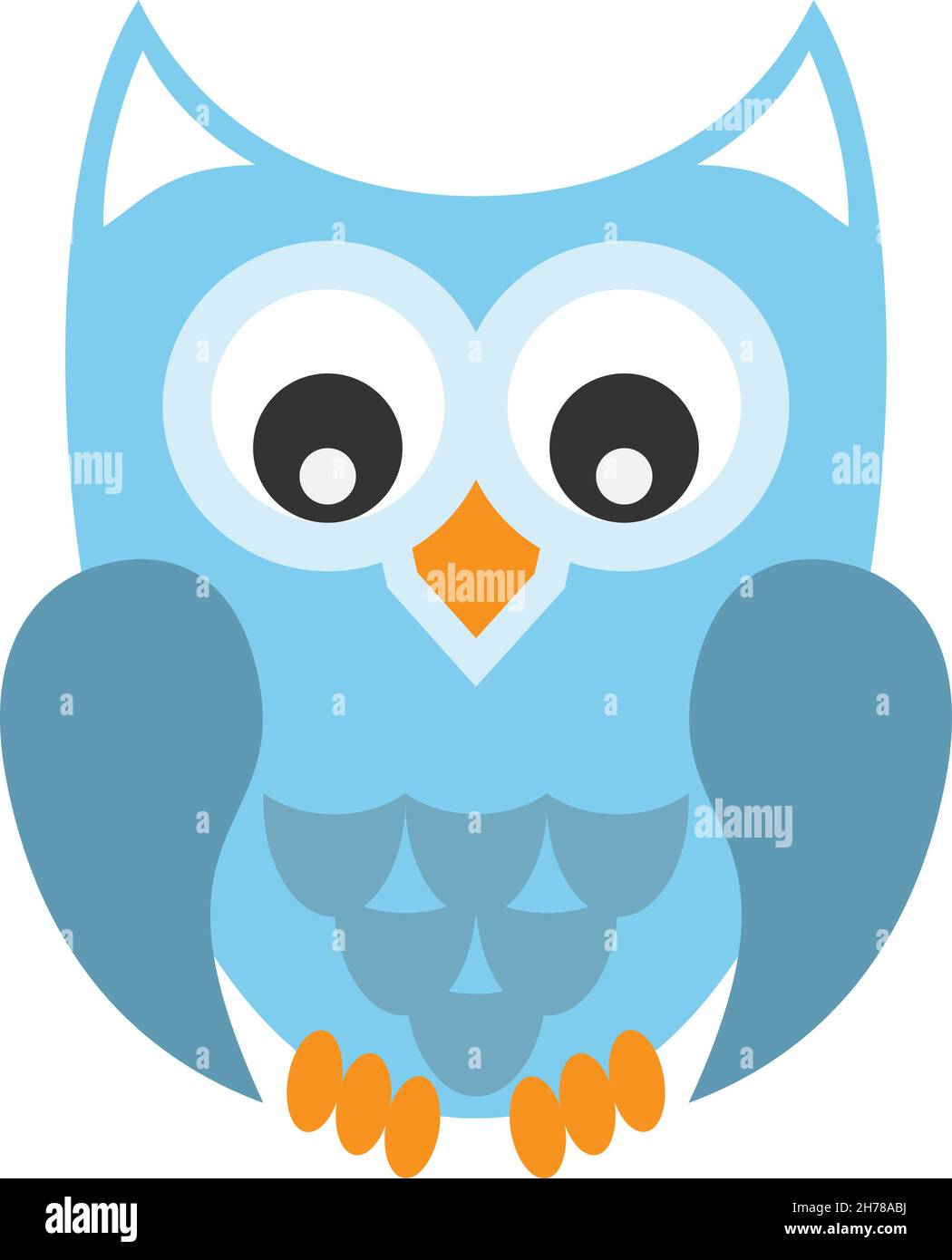 friendly colorful comic owl isolated on white background, vector illustration Stock Vector