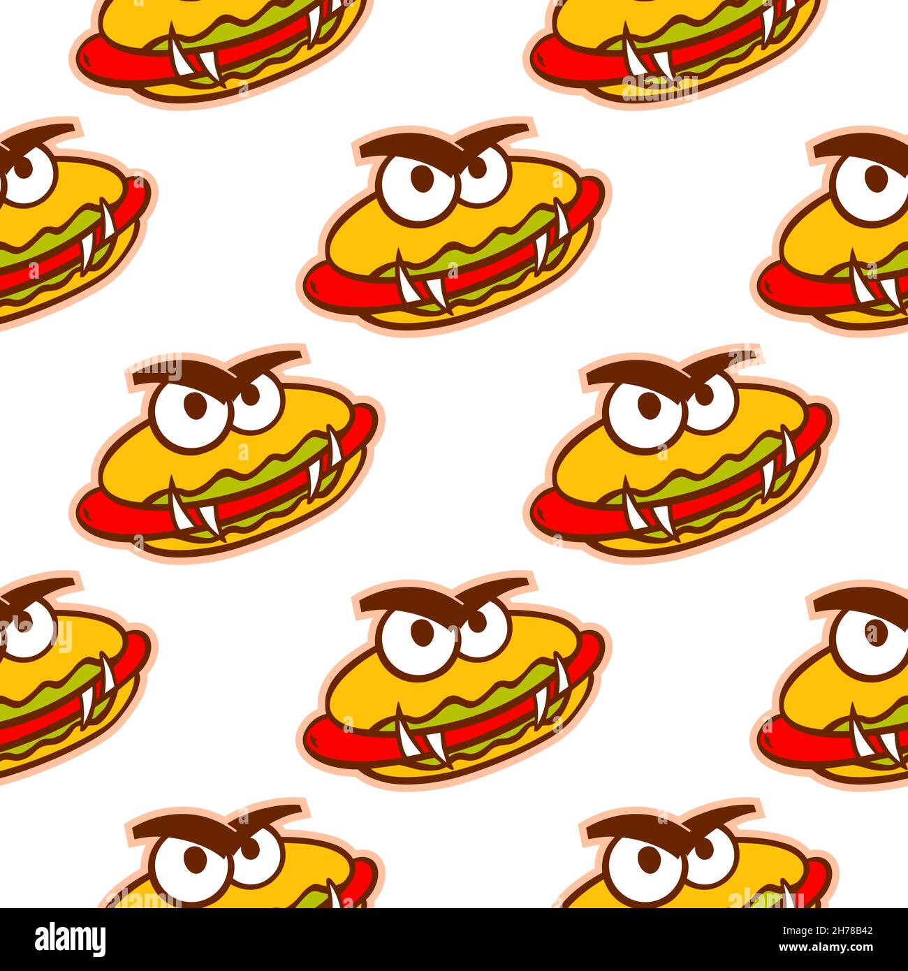 Pattern of hot dogs on a white background for the holiday Halloween for ...