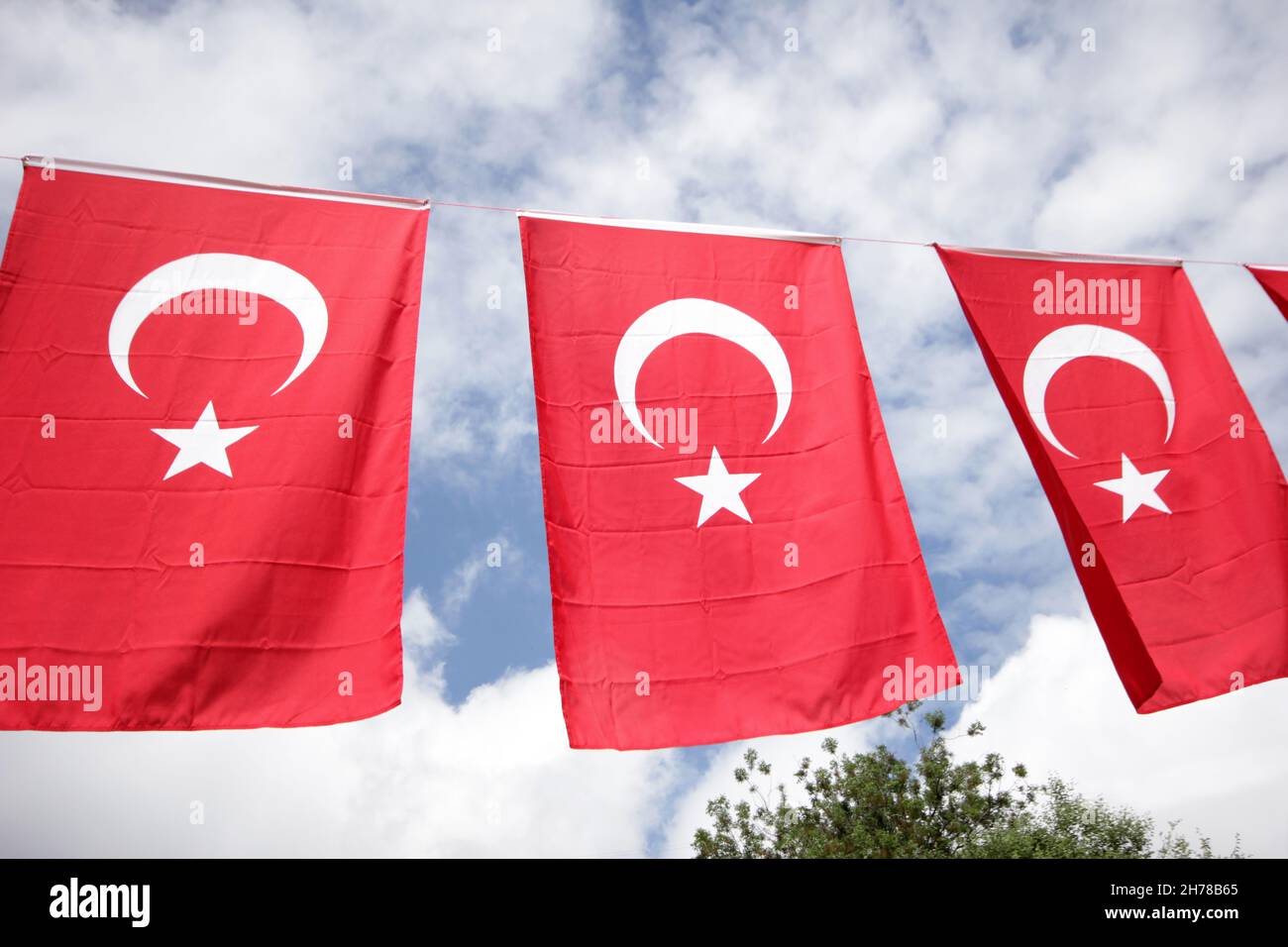 Turkish flags in the festival area Stock Photo Alamy