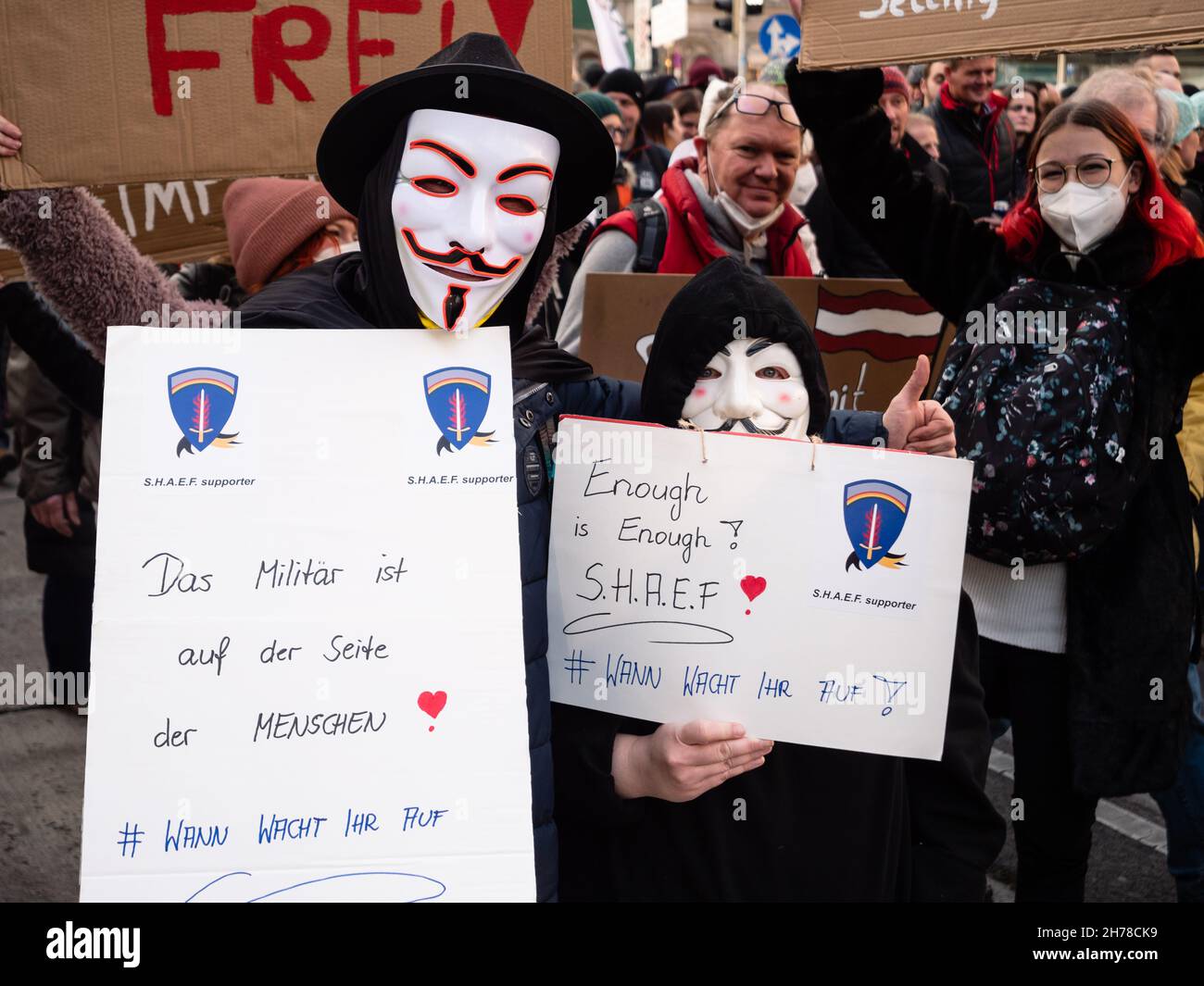 Vienna, Austria November 20 2021 AntiVax Covid19 Protester in