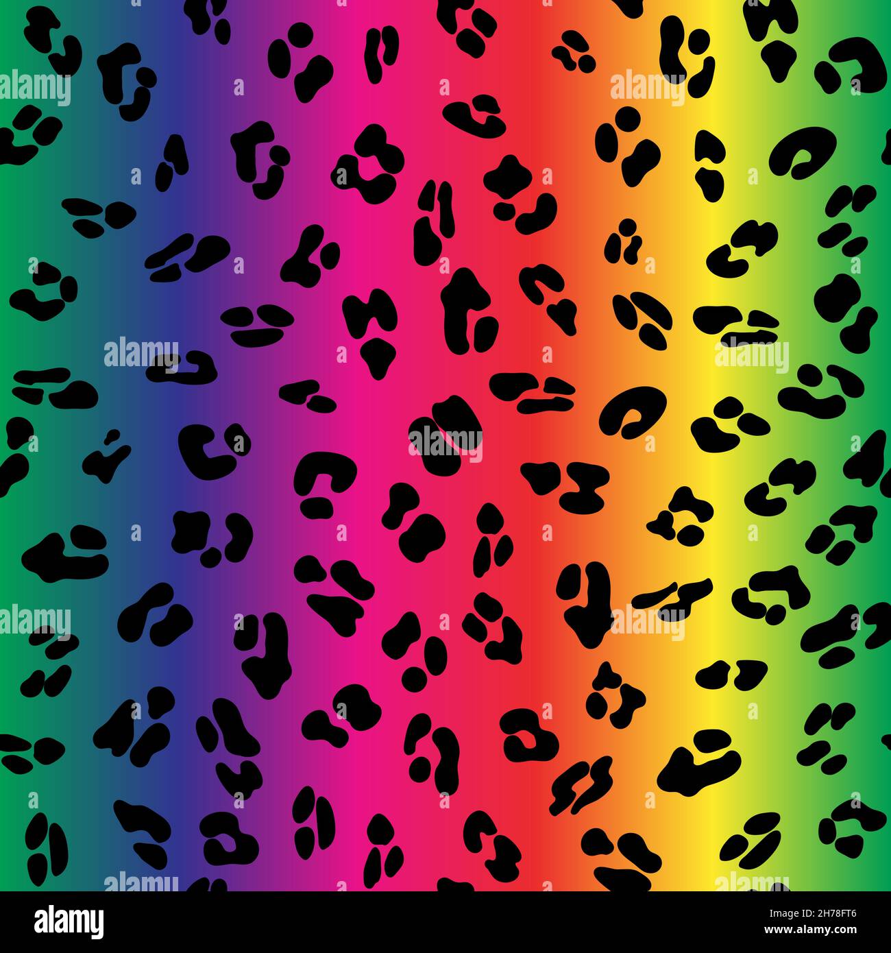 Leopard seamless rainbow pattern. Leopard pattern design in