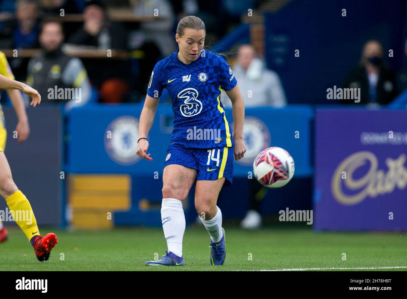 London, UK. 21st Nov, 2021. LONDON, UK. NOVEMBER 21ST : Fran Kirby of Chelsea FC scores during the 2021-22 FA Womens Superleague fixture between Chelsea FC and Birmingham City at Kingsmeadow. Credit: Federico Guerra Morán/Alamy Live News Stock Photo