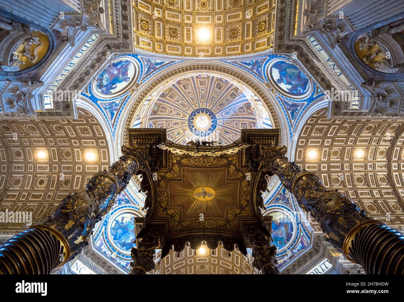 ROME, VATICAN STATE - August 24, 2018: interior of Saint Peter Basilica ...