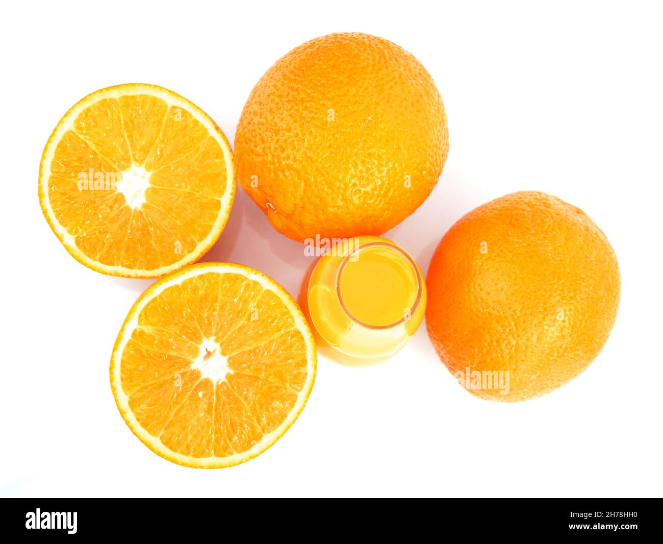 Juicy oranges isolated on a white background. Stock Photo