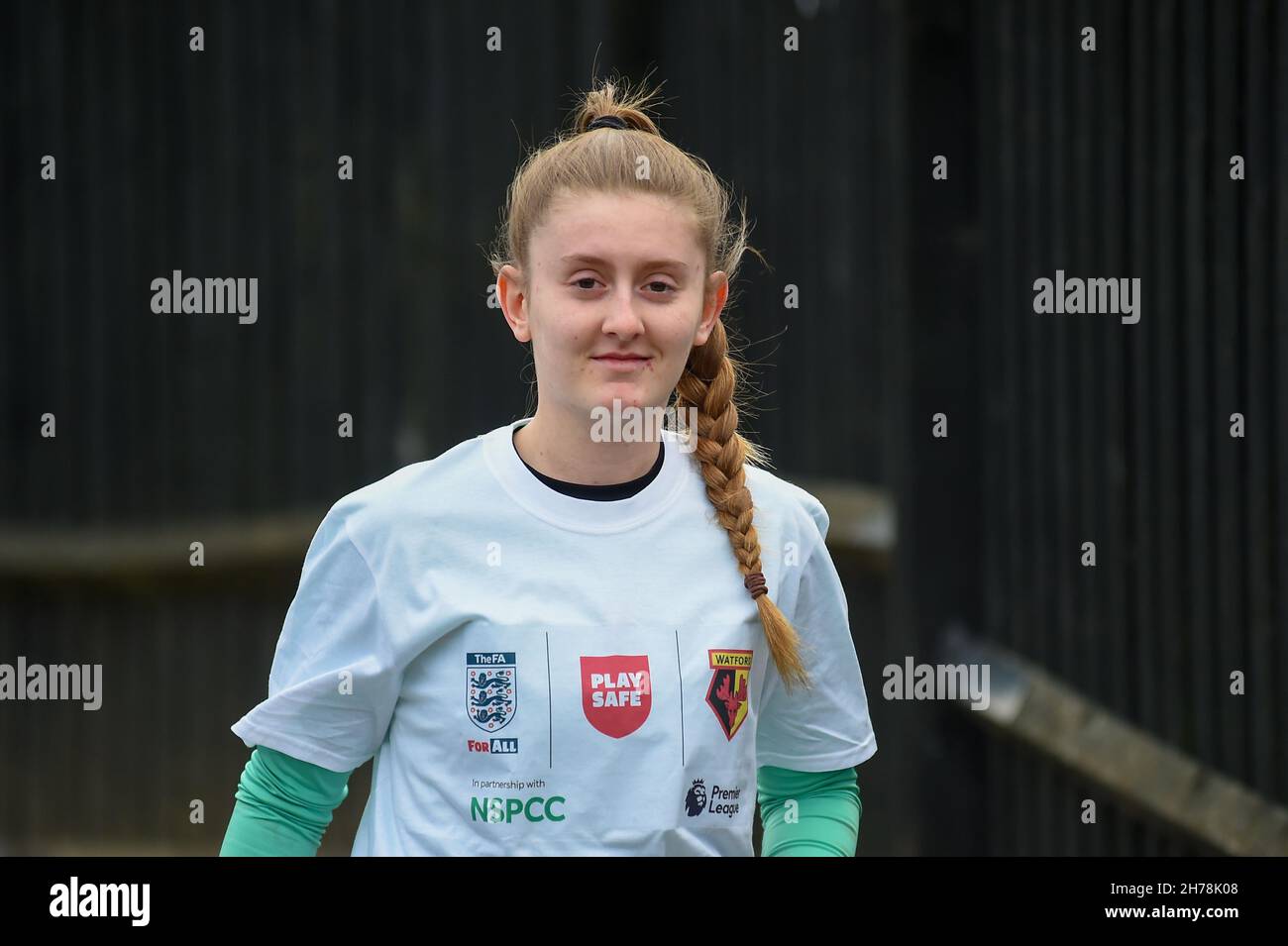 London, UK. 21st Nov, 2021. Kings Langley, England, November Goalkeeper Mia Smith (1 Watford) before the FA Womens Championship game between Watford and Bristol City at The Orbital Fasteners Stadium - England. Credit: SPP Sport Press Photo. /Alamy Live News Stock Photo