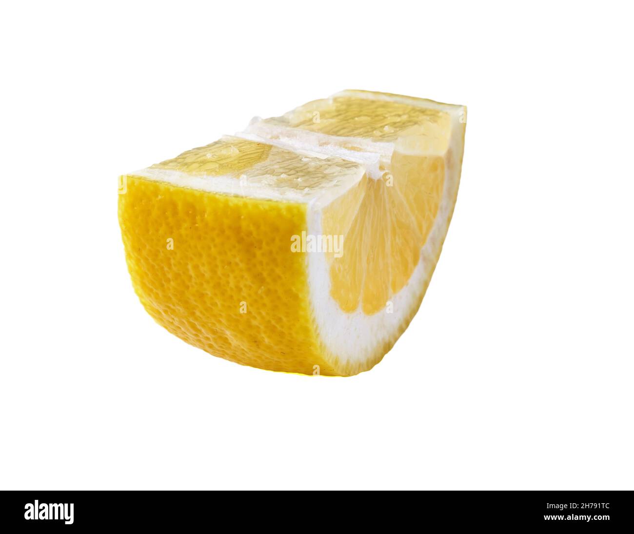 Slice of lemon isolated on a white background Stock Photo - Alamy