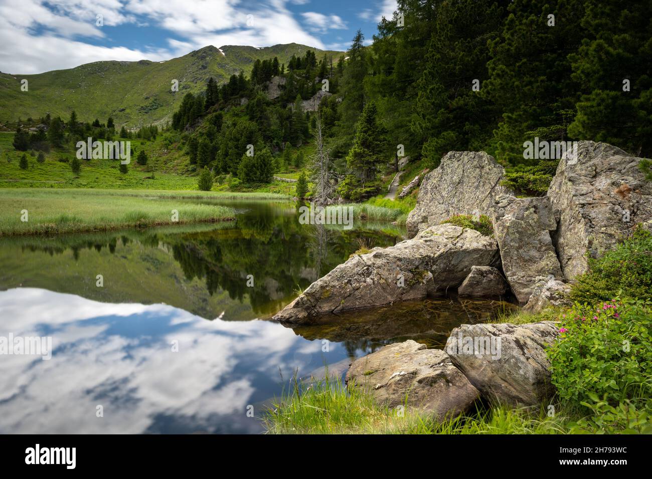Windebensee Naturl jewel in the Nock Mountains of Carinthia Stock Photo