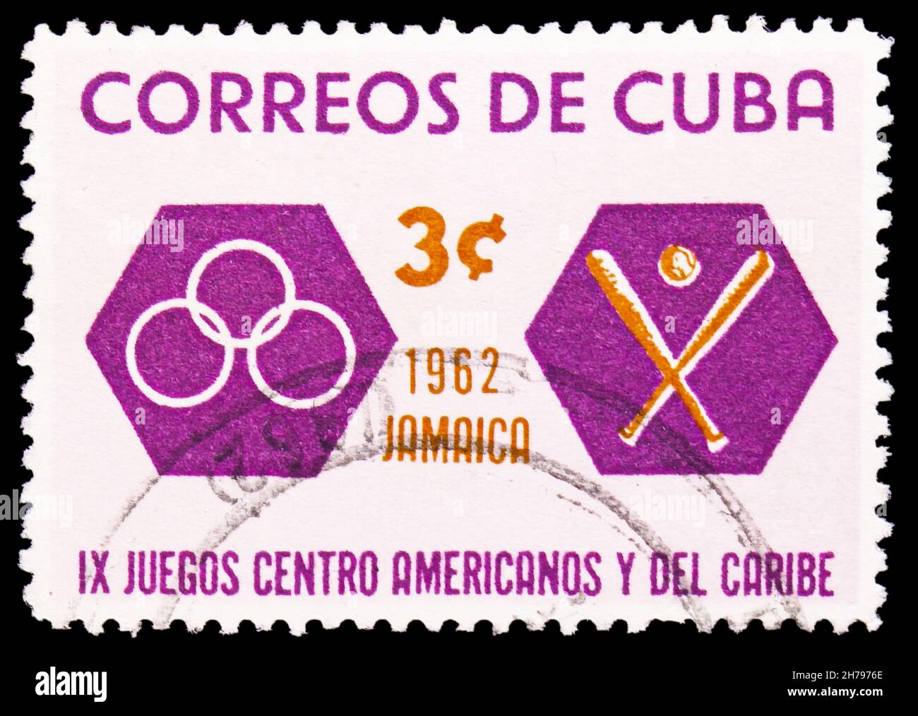 MOSCOW, RUSSIA - OCTOBER 25, 2021: Postage stamp printed in Cuba shows