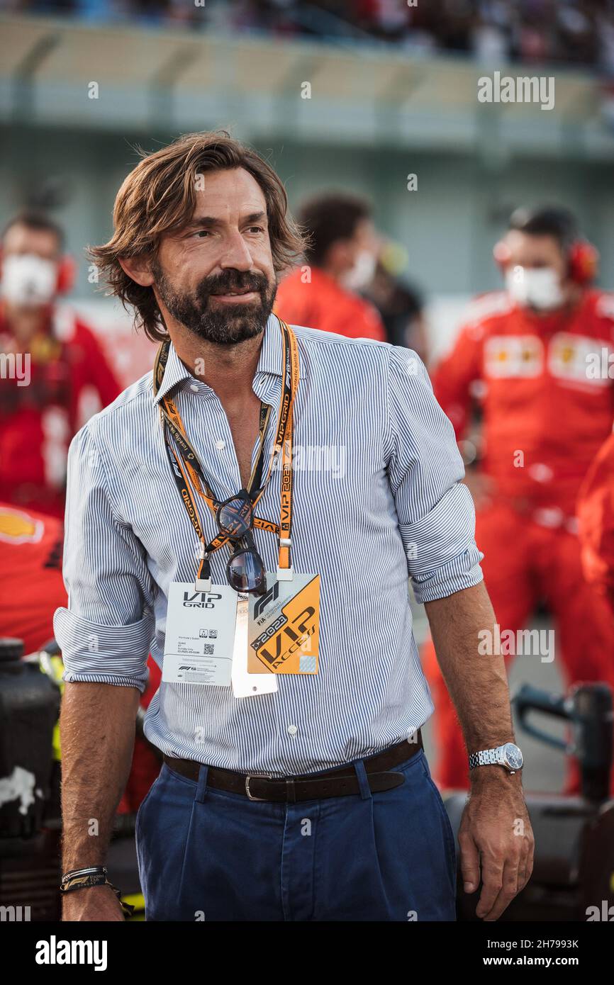 Doha, Qatar. 21st Nov, 2021. Andrea Pirlo (ITA) Football Coach on the grid.  21.11.2021. Formula 1 World Championship, Rd 20, Qatar Grand Prix, Doha,  Qatar, Race Day. Photo credit should read: XPB/Press
