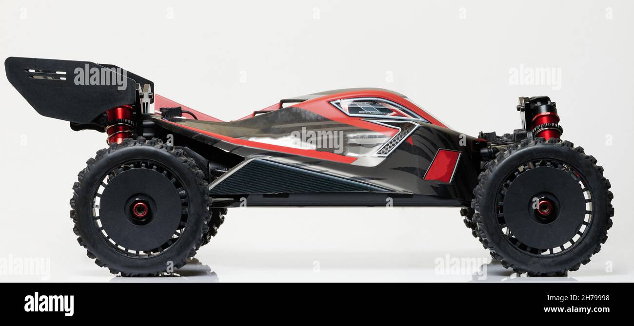 Profile view of buggy rc car isolated on studio background Stock Photo