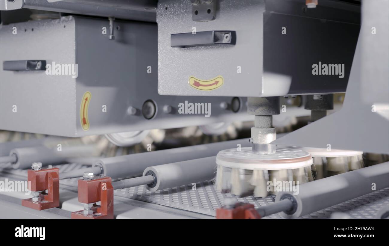 Brushes in industrial production. Action. Automated machines with