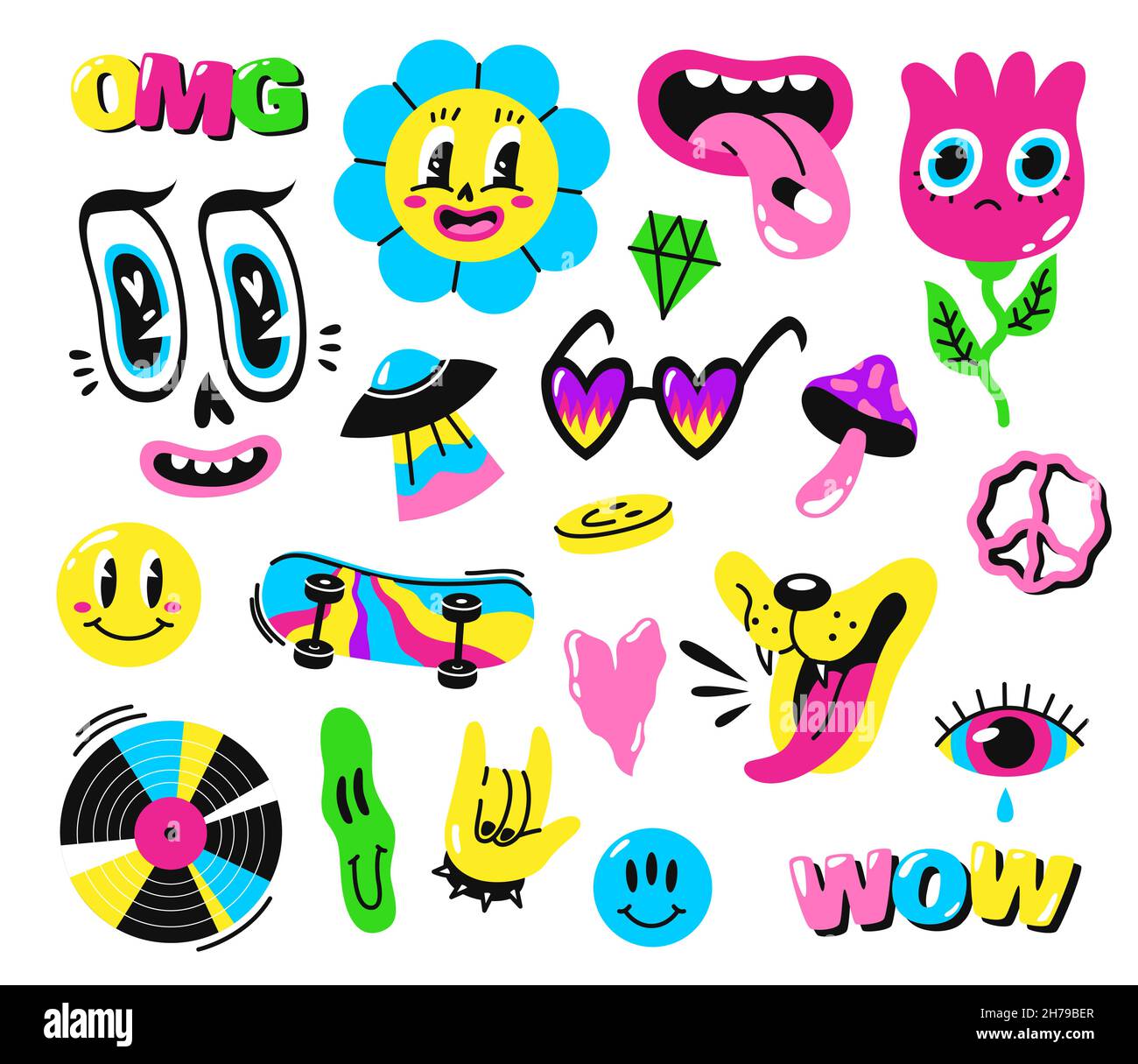 Decorative Groovy Colorful Retro Poster 70s With Landscape With Trees Daisy  Flowers And Sun Stock Illustration - Download Image Now - iStock, image size:1300x1215