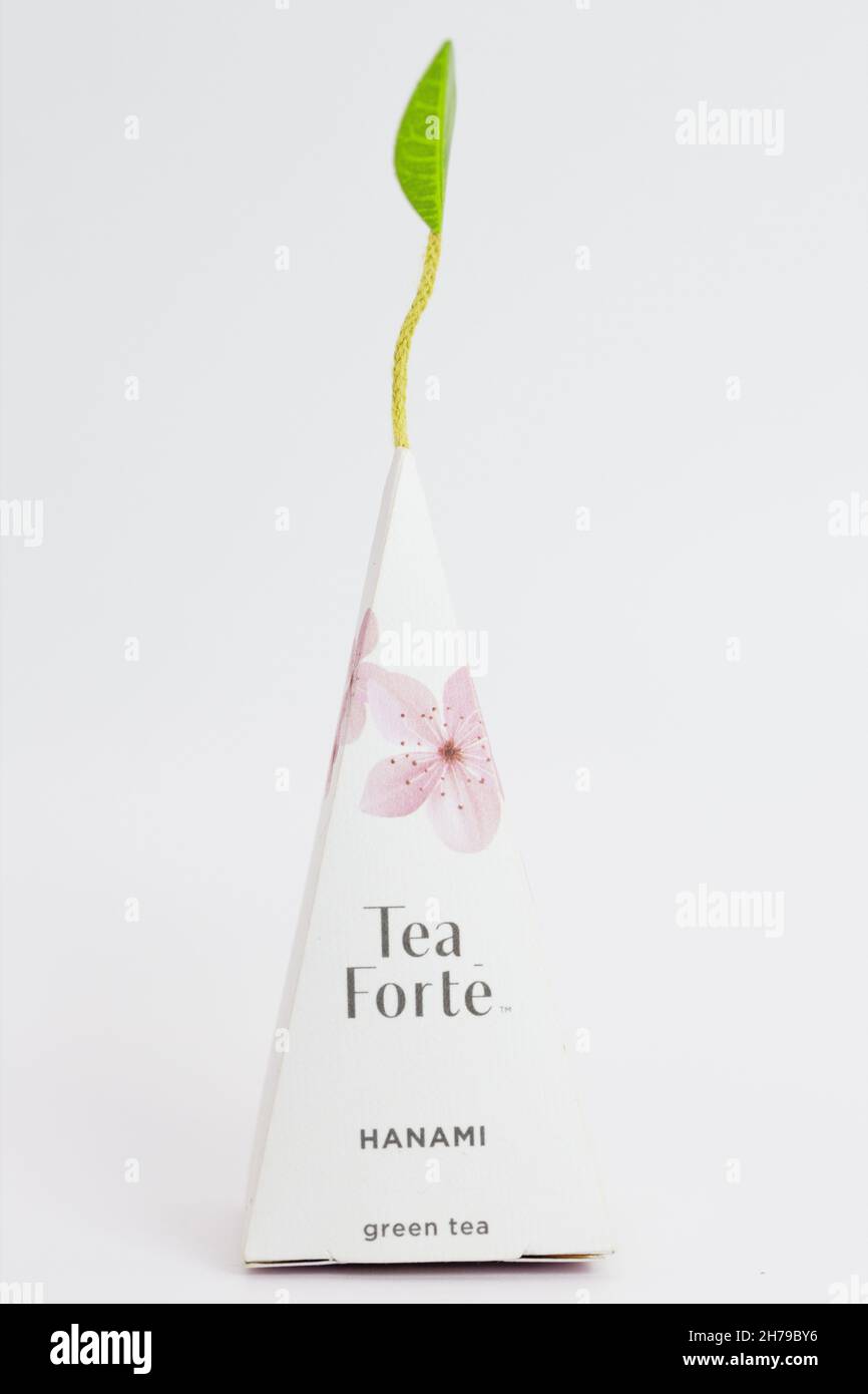 Tea Forte brand luxury tea in pyramid shaped container Stock Photo Alamy