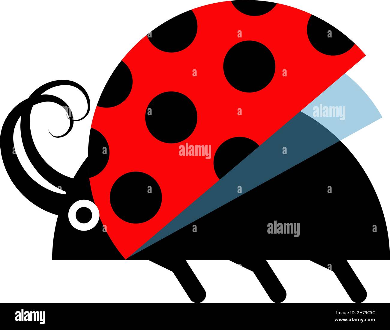Ladybird icon. Flying red beetle in cute simple style Stock Vector ...