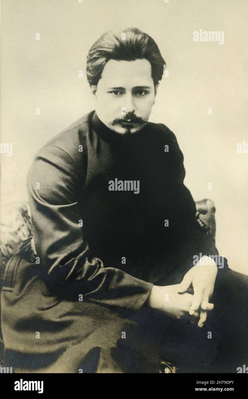 Portrait de l'ecrivain et journaliste russe Leonid Andreiev (Andreev, Andrejev ou Andreyev) (1878-1919) ©Archives-Zephyr/Opale.photo *** Local Caption Stock Photo