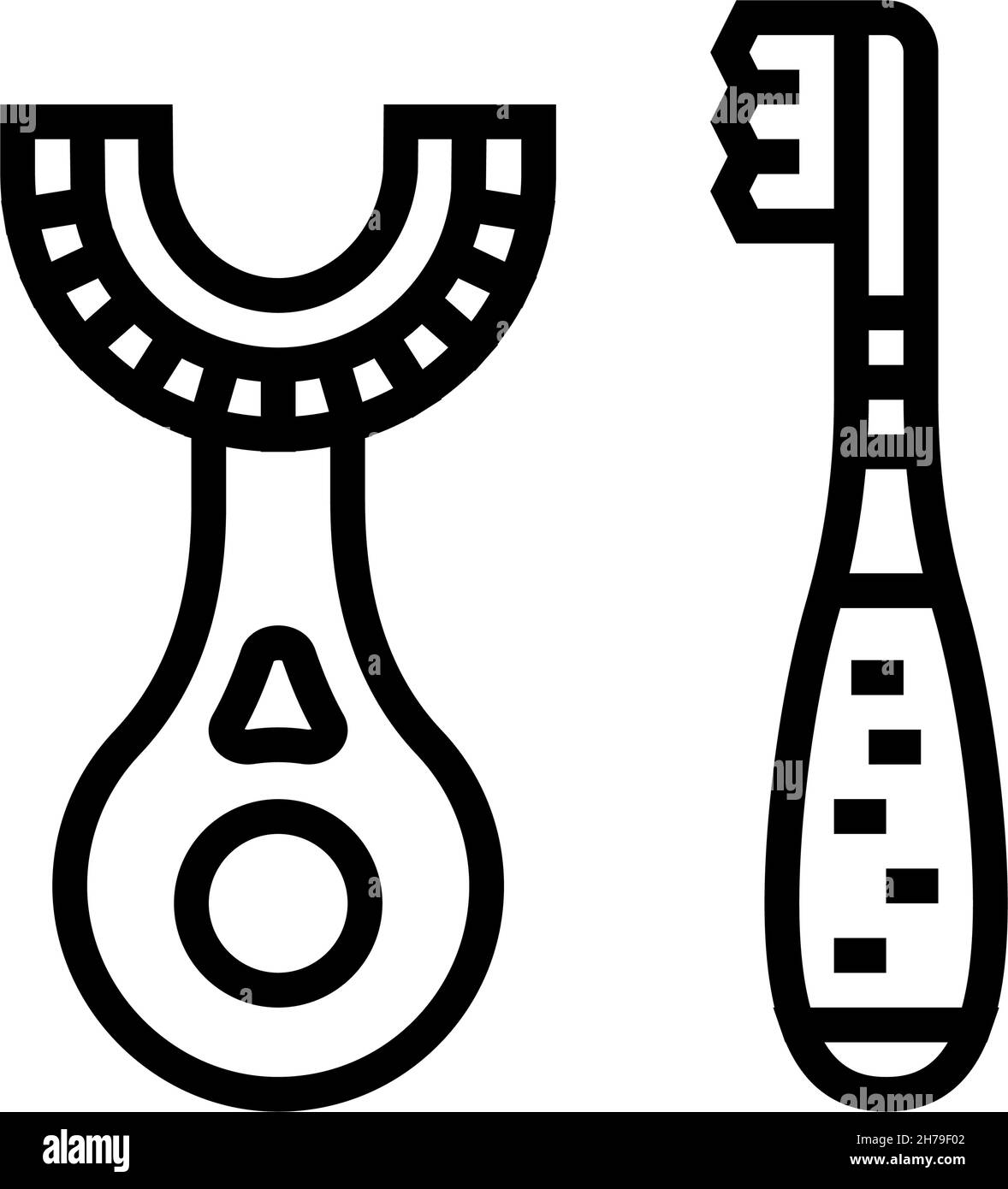 toddler toothbrush line icon vector illustration Stock Vector Image ...