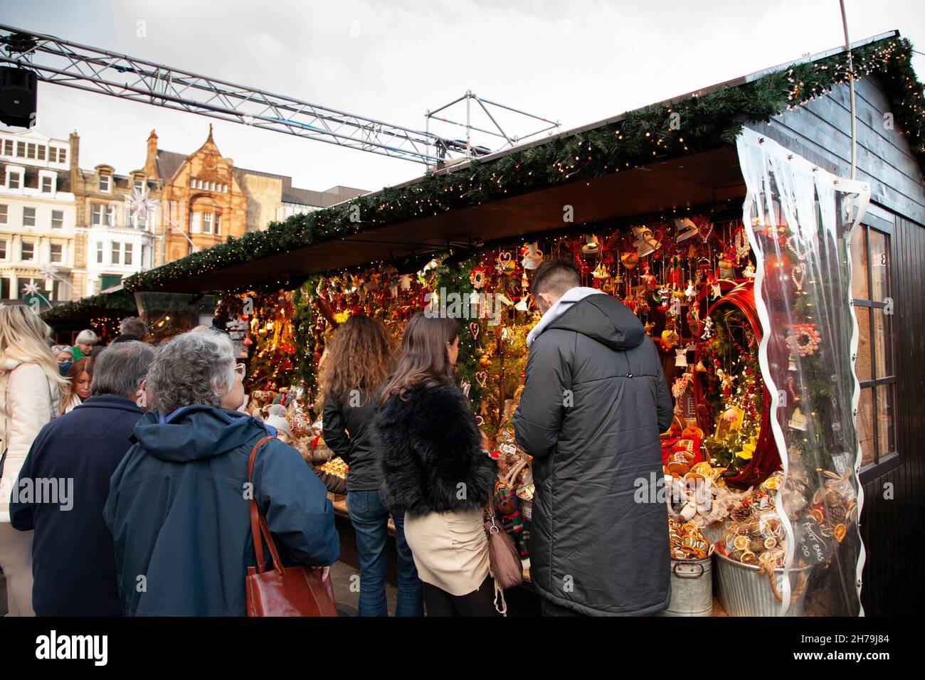 Edinburgh Christmas Market, Princes Street Gardens East, Scotland, UK