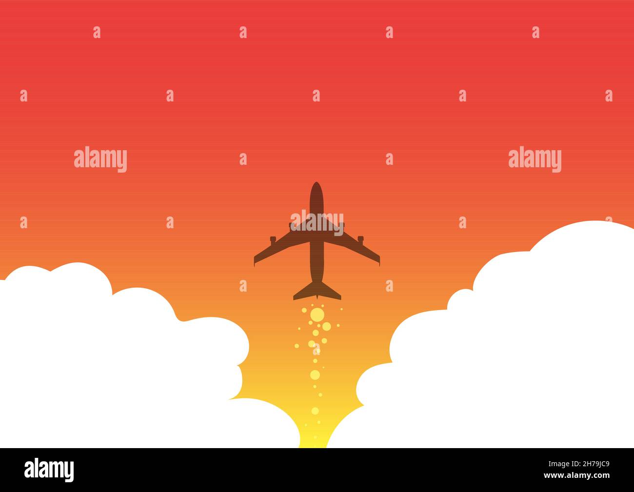 Illustration Of Airplane Launching Fast Straight Up To The Skies ...