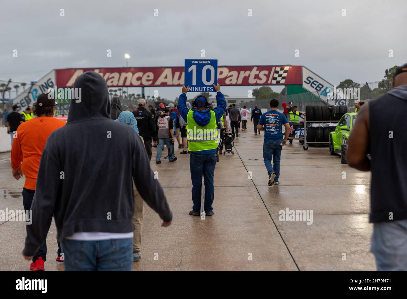Sebring, USA. 20th Nov, 2021. Start Line, Pole Position 24H Series powered by Hankook. Schedule includes USA stops on November 19-21, 2021. Racing cars from the many countries, such as: Germany, USA, France, Nederland, Romania, Denmark, Canada, Spain, Great Britain, Italy; in many different classes: GT4, 991, GTX, GT3, TCR, TCX, P4. (Photo by Yaroslav Sabitov/YES Market Media/Sipa USA) Credit: Sipa USA/Alamy Live News Stock Photo