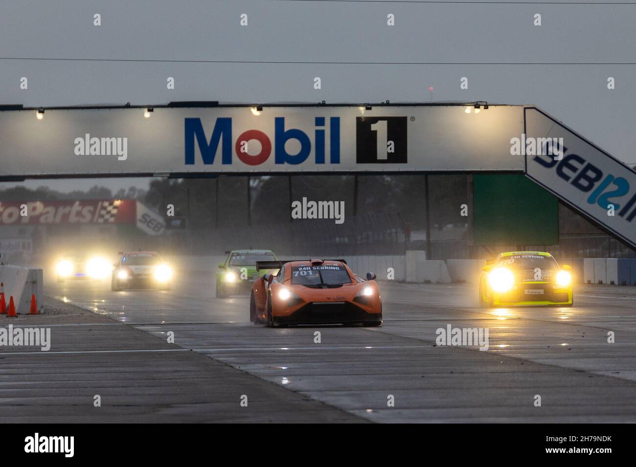 Sebring, USA. 20th Nov, 2021. Start Race 24H Series powered by Hankook. Schedule includes USA stops on November 19-21, 2021. Racing cars from the many countries, such as: Germany, USA, France, Nederland, Romania, Denmark, Canada, Spain, Great Britain, Italy; in many different classes: GT4, 991, GTX, GT3, TCR, TCX, P4. (Photo by Yaroslav Sabitov/YES Market Media/Sipa USA) Credit: Sipa USA/Alamy Live News Stock Photo