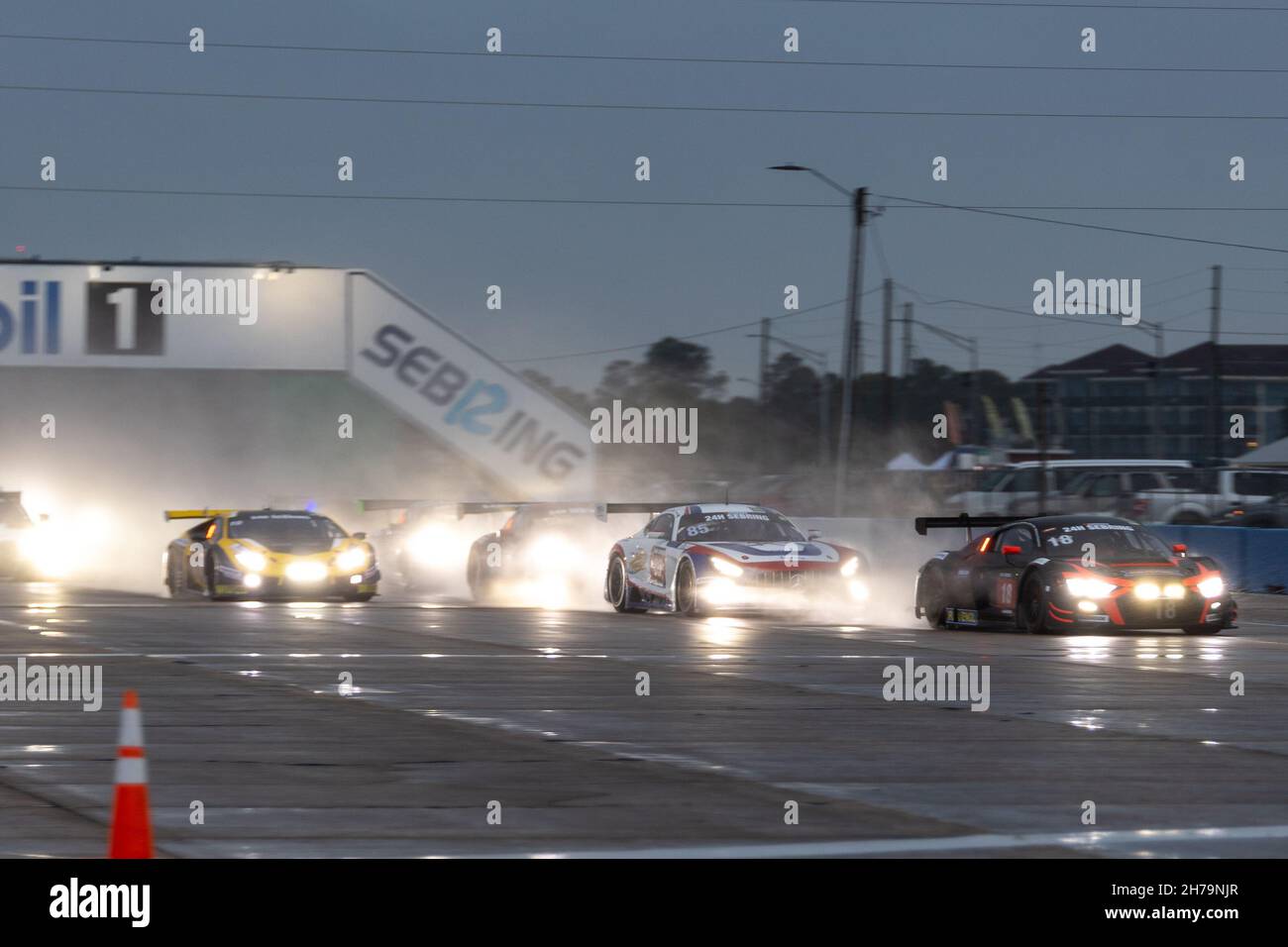 Sebring, USA. 20th Nov, 2021. Start Race 24H Series powered by Hankook. Schedule includes USA stops on November 19-21, 2021. Racing cars from the many countries, such as: Germany, USA, France, Nederland, Romania, Denmark, Canada, Spain, Great Britain, Italy; in many different classes: GT4, 991, GTX, GT3, TCR, TCX, P4. (Photo by Yaroslav Sabitov/YES Market Media/Sipa USA) Credit: Sipa USA/Alamy Live News Stock Photo