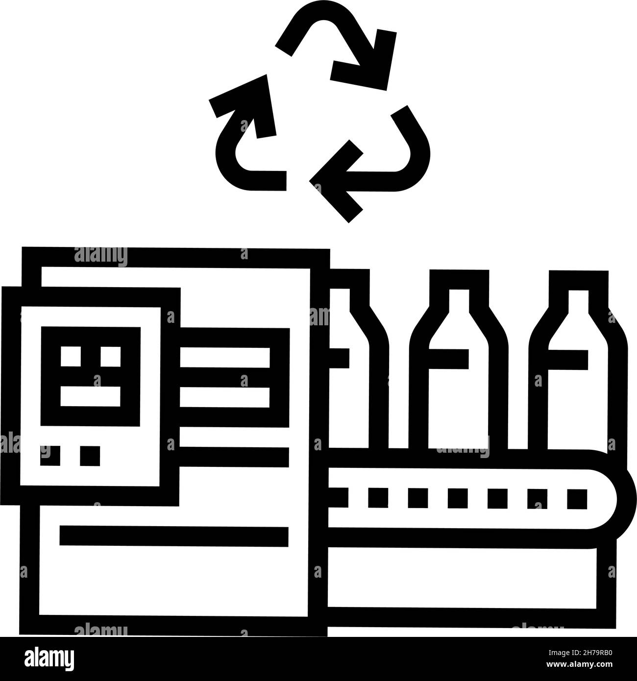 plastic recycling conveyor line icon vector illustration Stock Vector ...