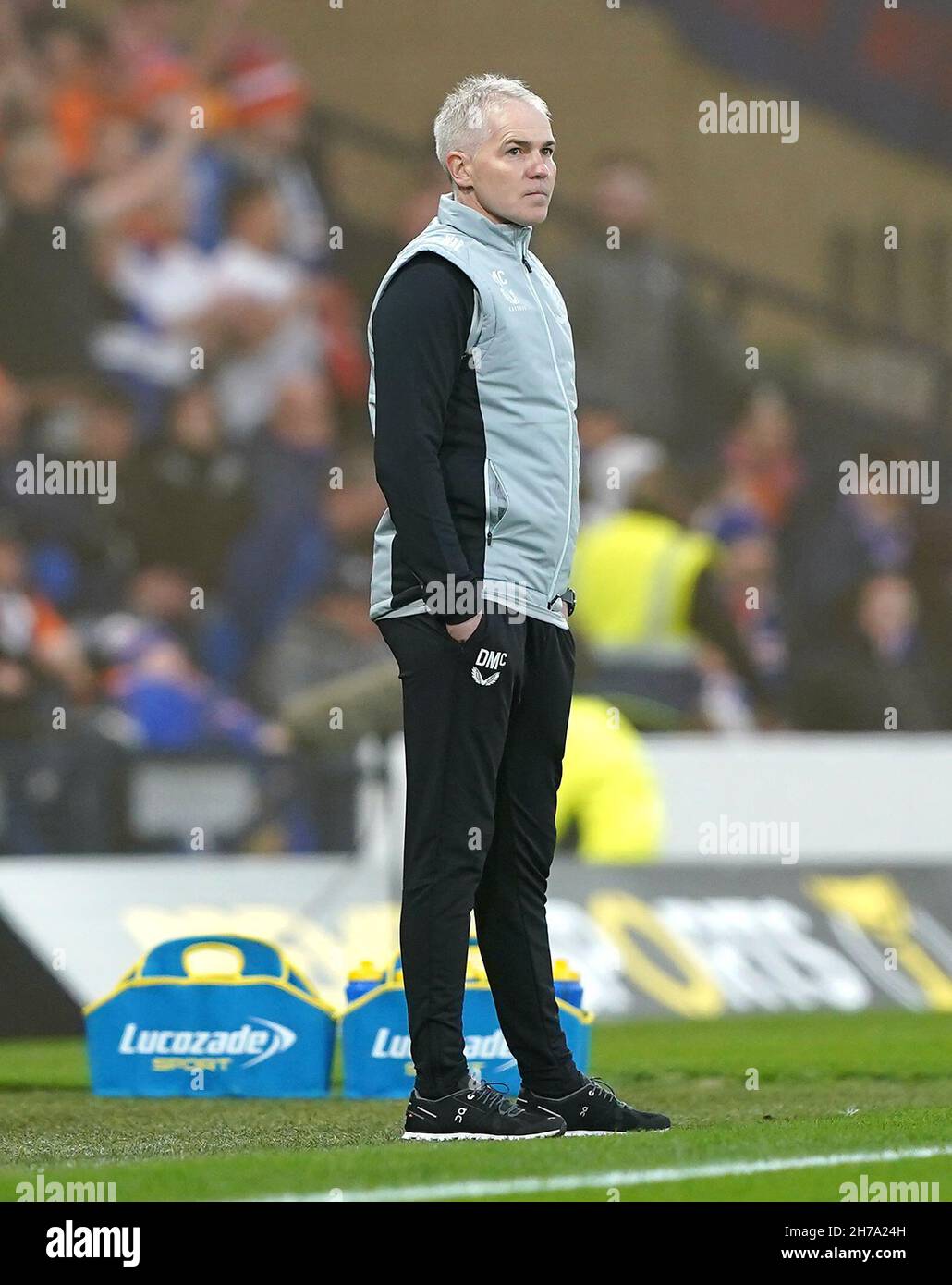 Rangers interim manager David McCallum looks on during the Premier Sports Cup semifinal match