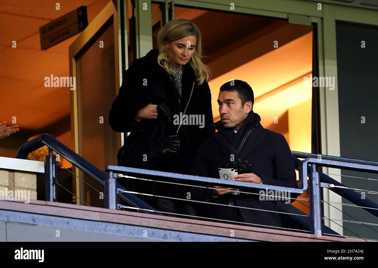 New Rangers manager Giovanni van Bronckhorst (right) and Marieke