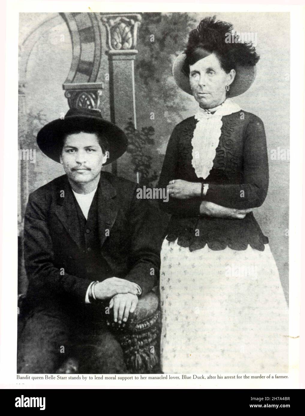 Belle Starr and Blue Duck - Vintage photograph from the Old West Stock Photo