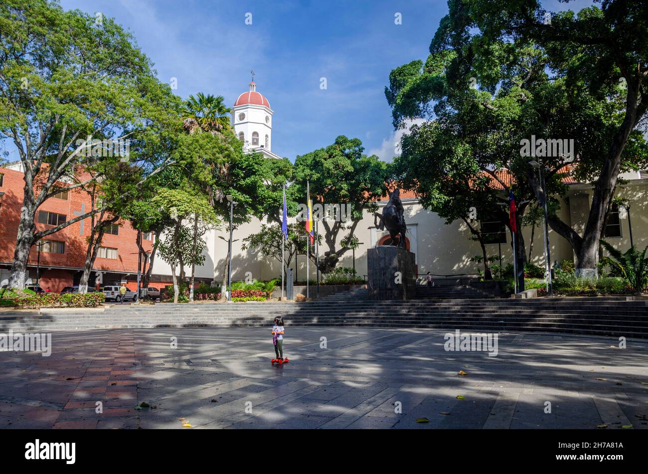 Plaza Bolivar de Chacao in Caracas, alone on the day of the regional elections. Venezuelans vote on Sunday, November 21, in state and municipal electi Stock Photo