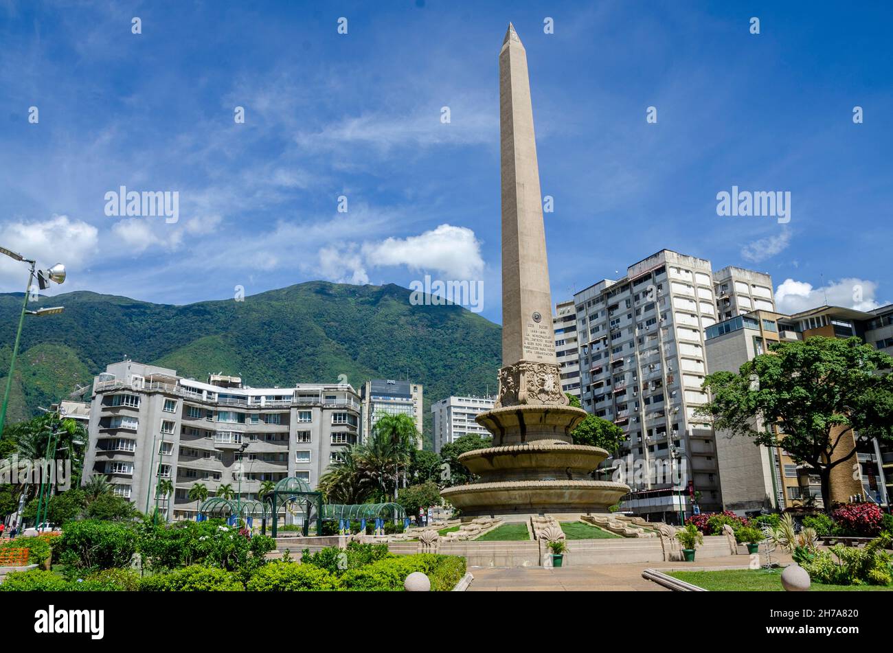 Plaza Francia de Altamira, an iconic place in Caracas Venezuelans vote on Sunday, November 21, in state and municipal elections, where 23 governors an Stock Photo