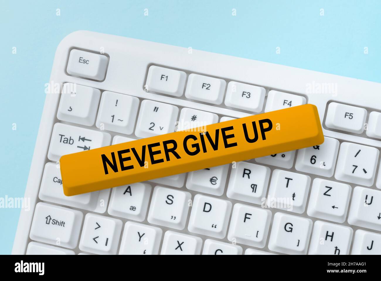 Sign displaying Never Give Up. Business idea be persistent to keep on ...