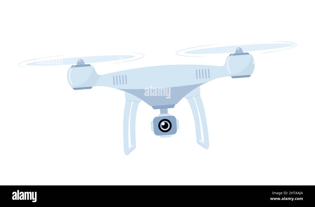 Drone with action Camera. Air Video and Photography. Flying quadrocopter  with camera. Vector illustration for banner Stock Vector Image & Art - Alamy