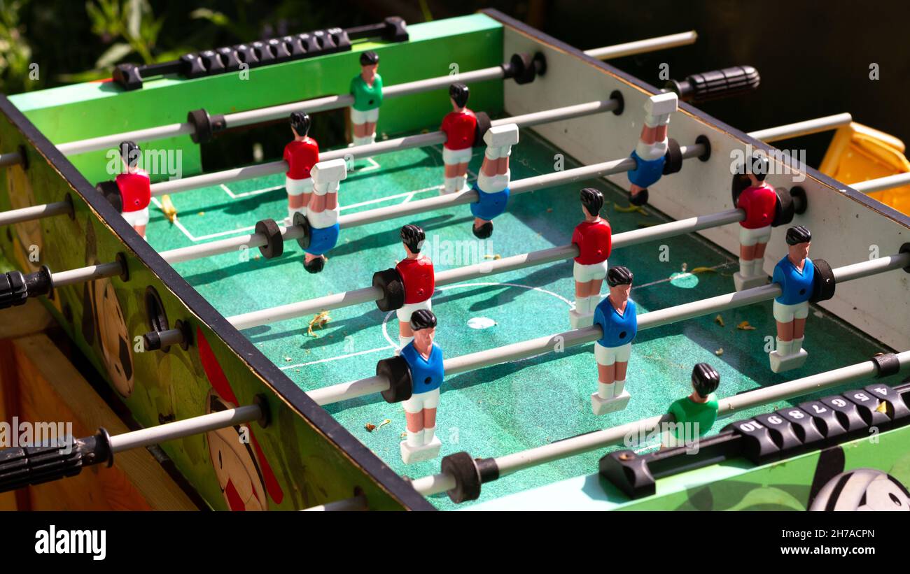 Foosball table outdoors Stock Photo Alamy