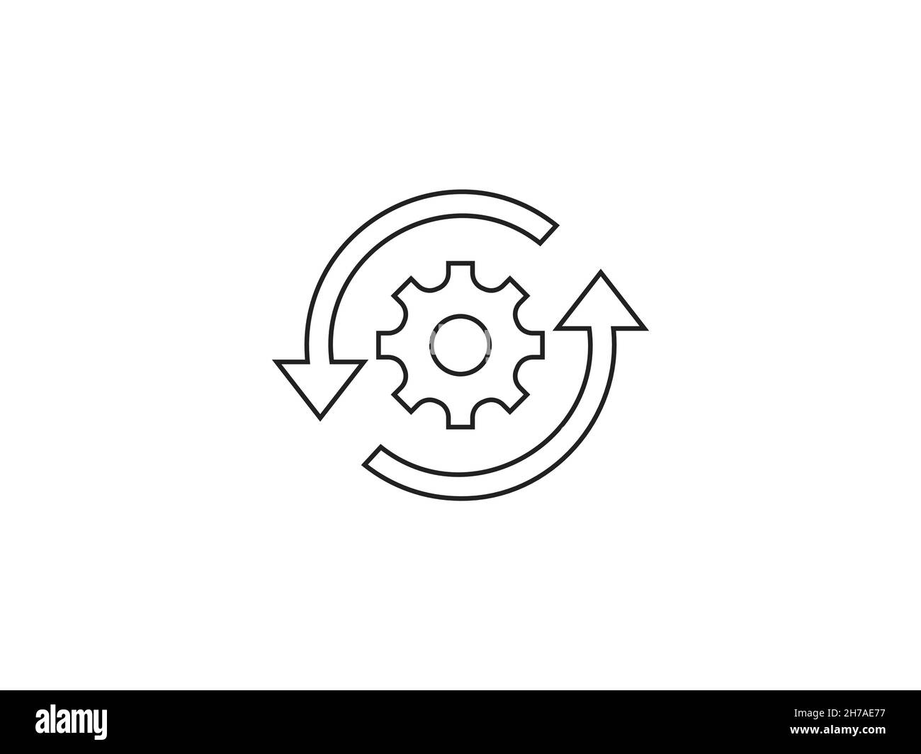 Vector illustration. Flat design. Workflow automation processing icon Stock Vector