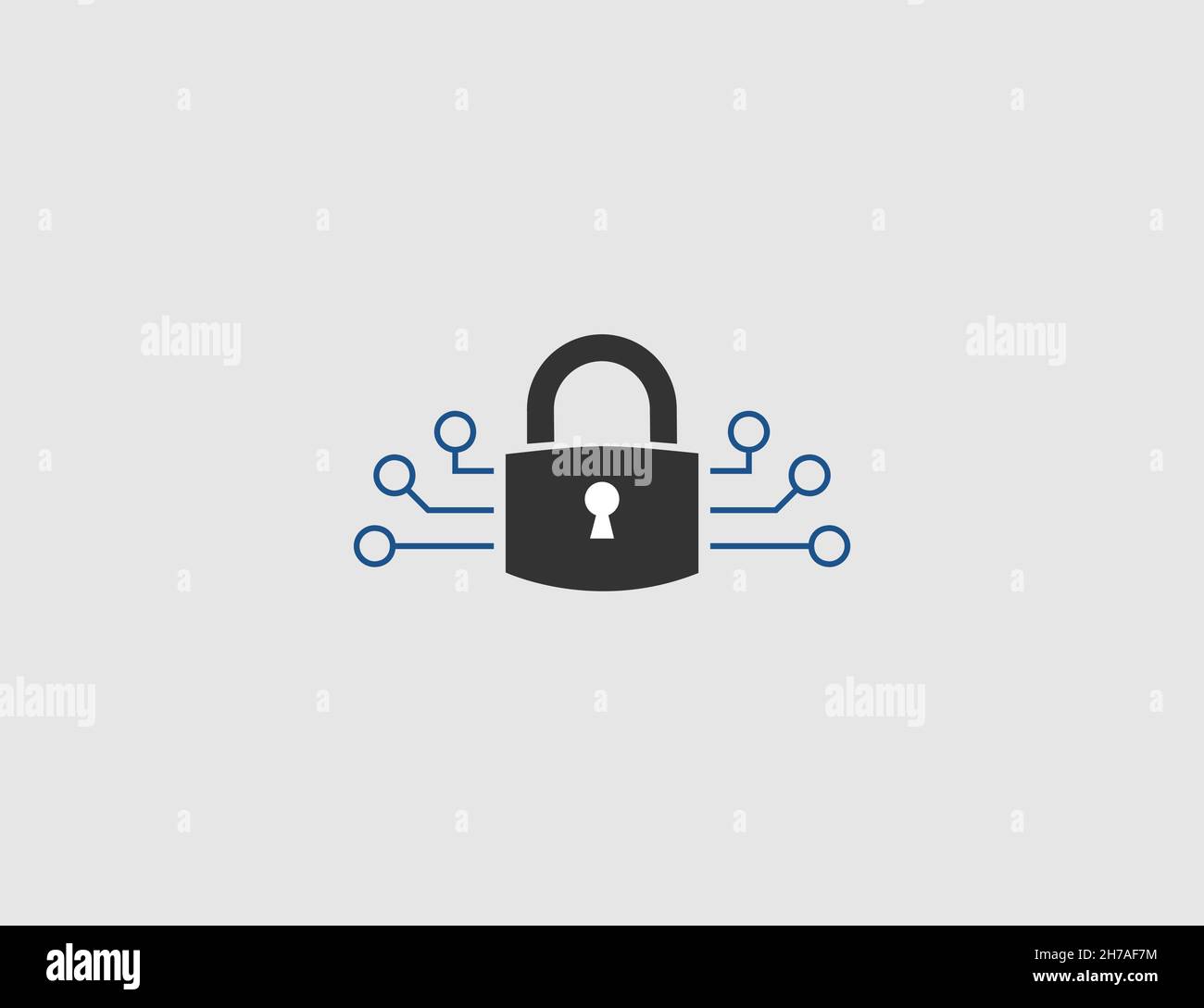 Vector illustration. Flat design. Cyber Security Icon Stock Vector
